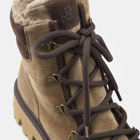 Lace up boots with warm lining beige Paul Green